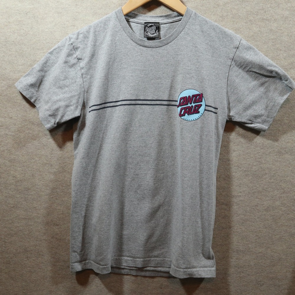 Santa Cruz T-Shirt Small Grey Skateboarding Y2K Classic Dot Logo Tee